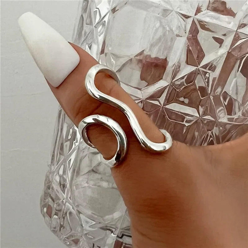 Tidal Vibes Irregular Stainless Steel Gold Color R
