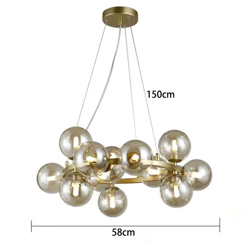 Tidal Vibes Modern Glass LED Pendant Light Indoor