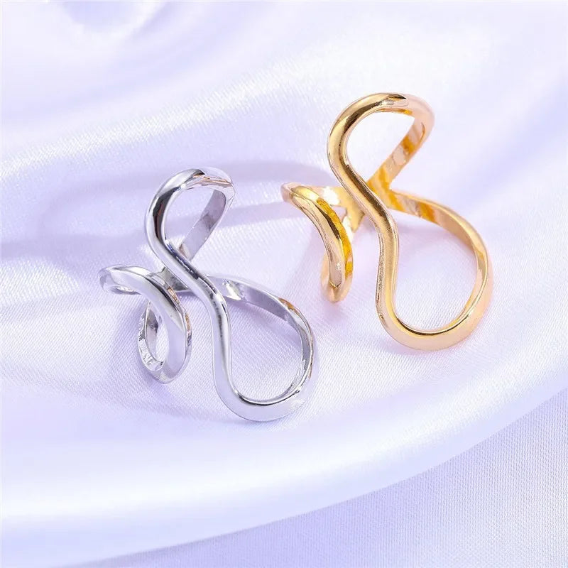 Tidal Vibes Irregular Stainless Steel Gold Color R