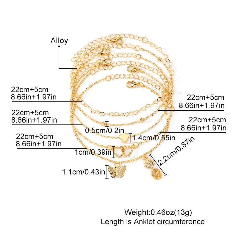 Tidal Vibes 18K Gold Plated Anklet Bracelet Women