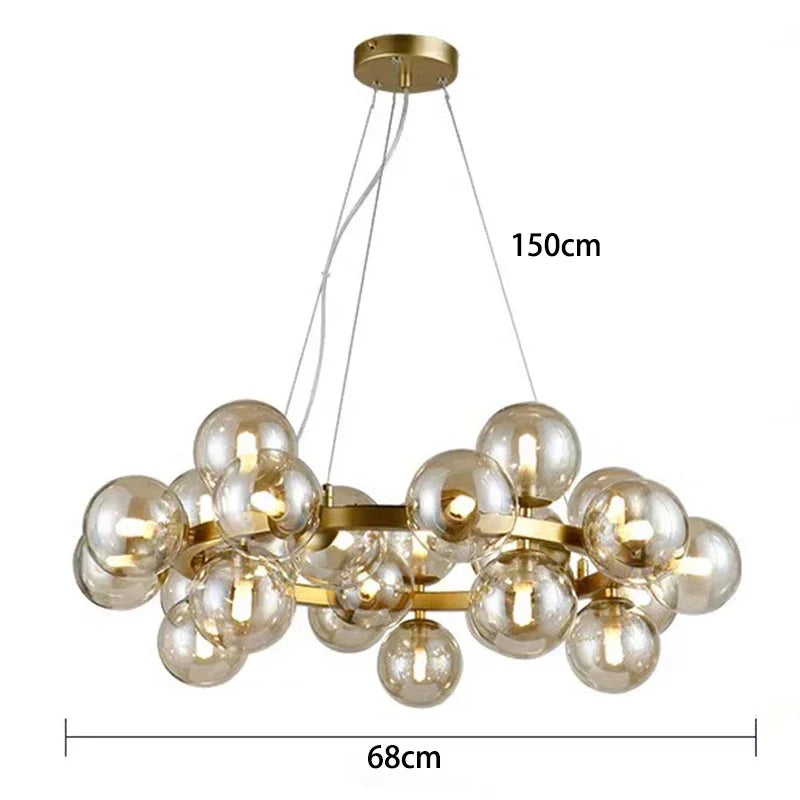 Tidal Vibes Modern Glass LED Pendant Light Indoor