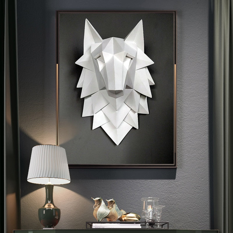 Tidal Vibes geometric-wolf-head-wall-decor-for-living-room