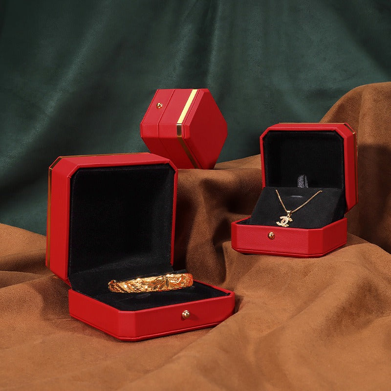 Tidal Vibes octagon-pu-leather-jewelry-box
