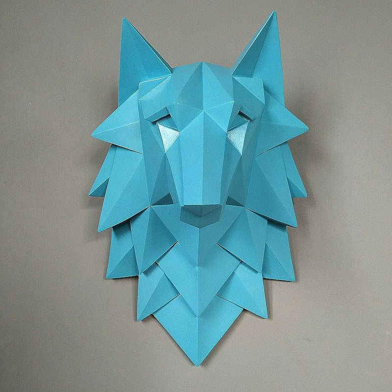 Tidal Vibes geometric-wolf-head-wall-decor-for-living-room