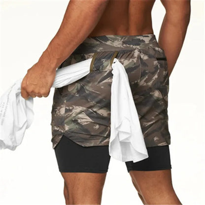 2024 Summer Running Shorts Men 2 in 1 Sports Jogging Fitness Shorts Training Quick Dry Mens Gym Men Shorts Sport gym Short Pants