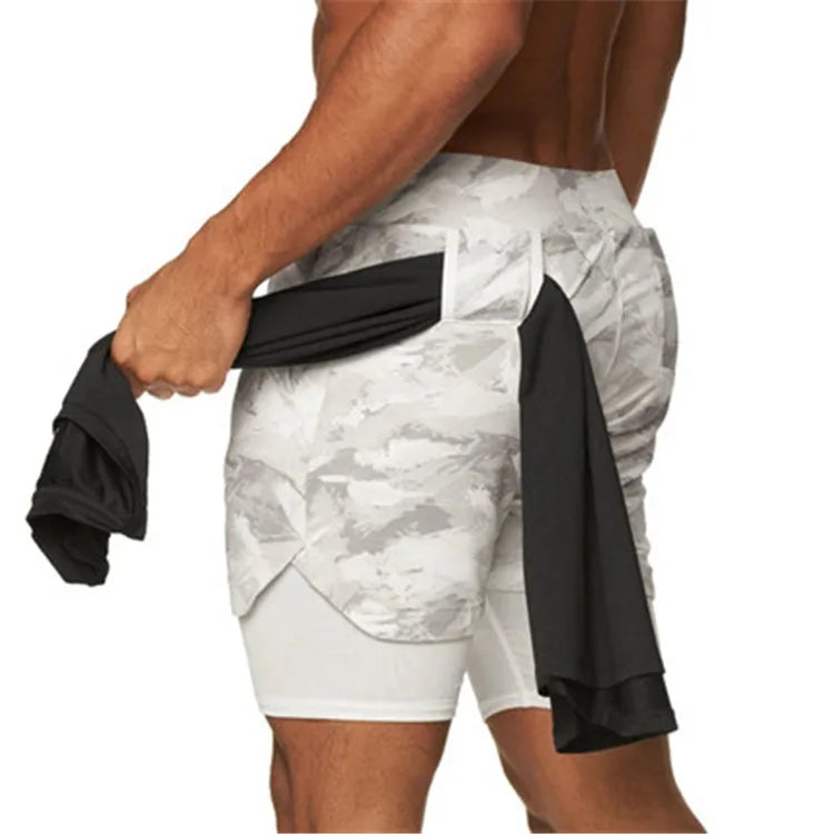 2024 Summer Running Shorts Men 2 in 1 Sports Jogging Fitness Shorts Training Quick Dry Mens Gym Men Shorts Sport gym Short Pants