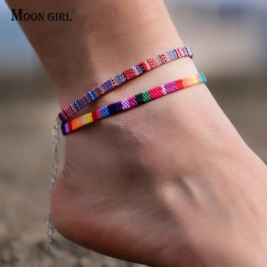 Tidal Vibes Bohemian Rope Anklets Set Men & Women