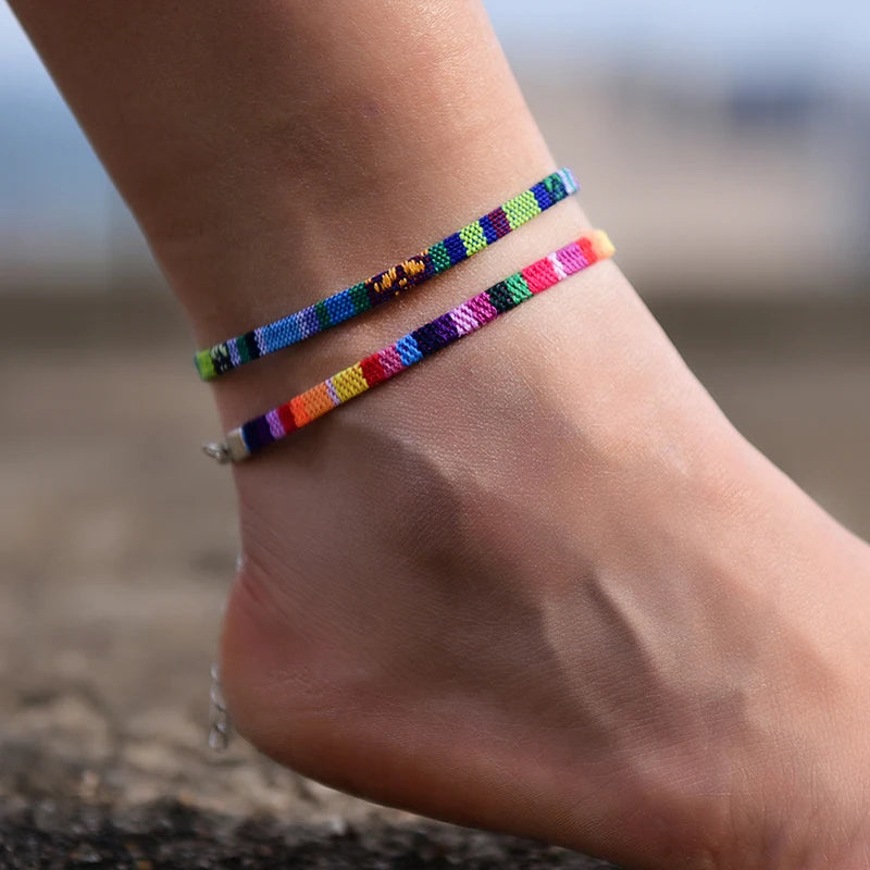 Tidal Vibes Bohemian Rope Anklets Set Men & Women
