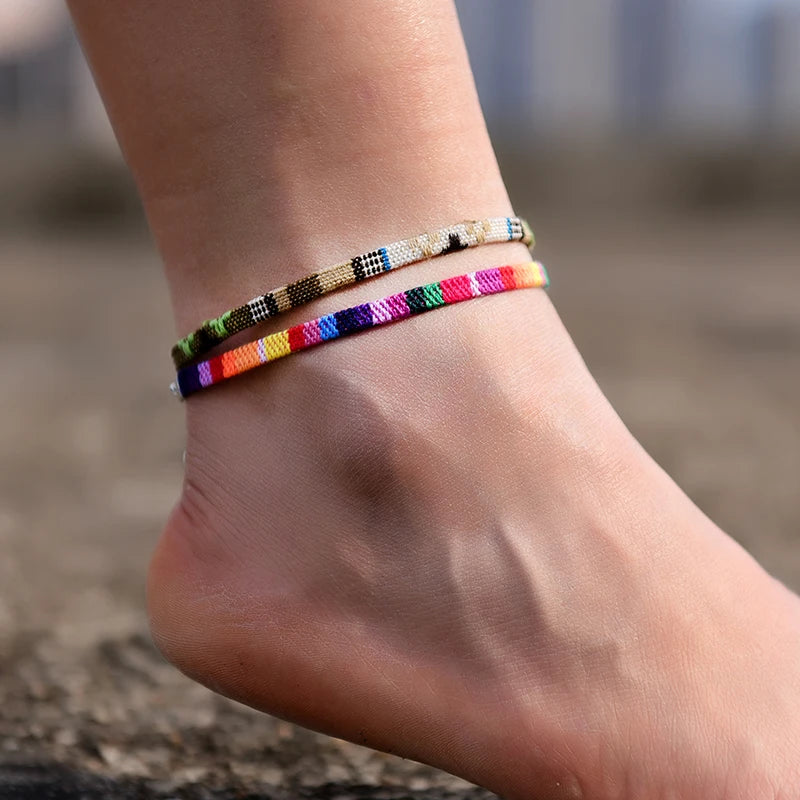 Tidal Vibes Bohemian Rope Anklets Set Men & Women