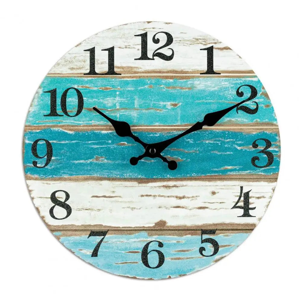 Tidal Vibes wooden-wall-clock-number-wall-clock-vintage-rustic-wood-wall-clock
