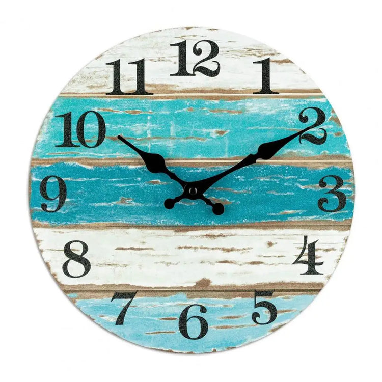 Tidal Vibes wooden-wall-clock-number-wall-clock-vintage-rustic-wood-wall-clock
