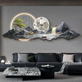 Tidal Vibes nordic-wall-clock-in-the-living-room-led-wall-corner-clock