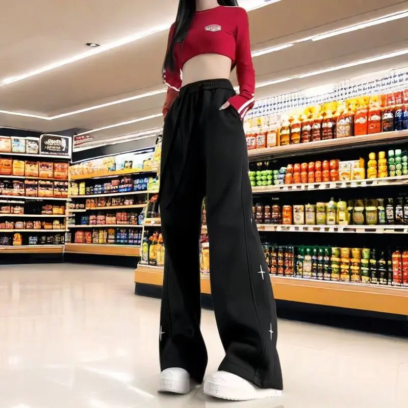 Tidal Vibes wide-leg-trousers-for-women-spring-summer-loose-thin-style