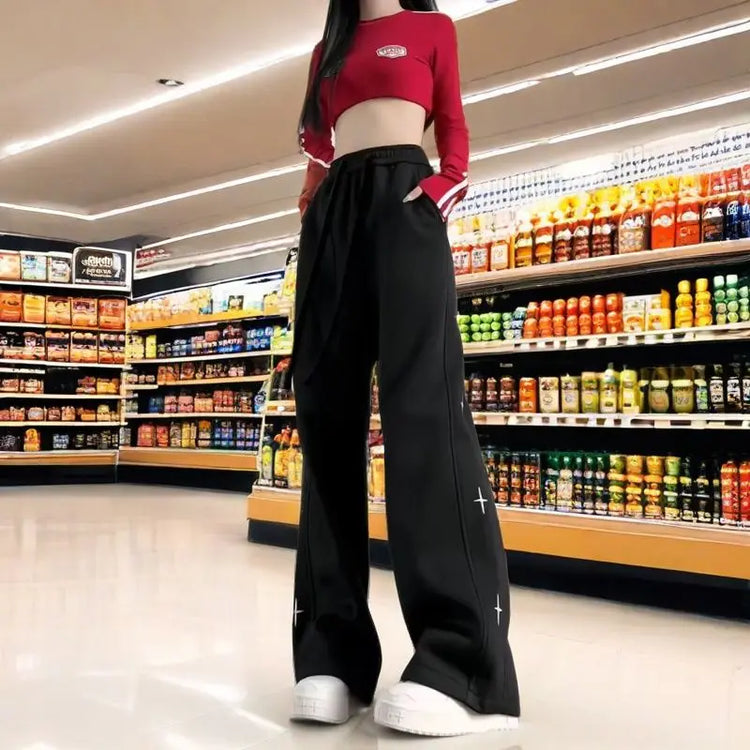 Tidal Vibes wide-leg-trousers-for-women-spring-summer-loose-thin-style