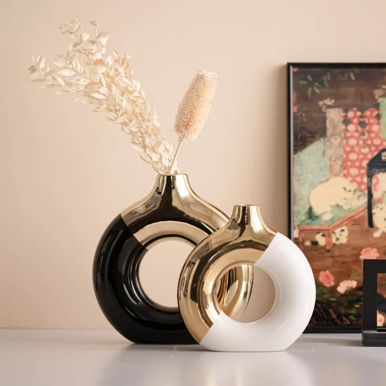 Tidal Vibes Ceramic Flower Vases For Living Room Luxury