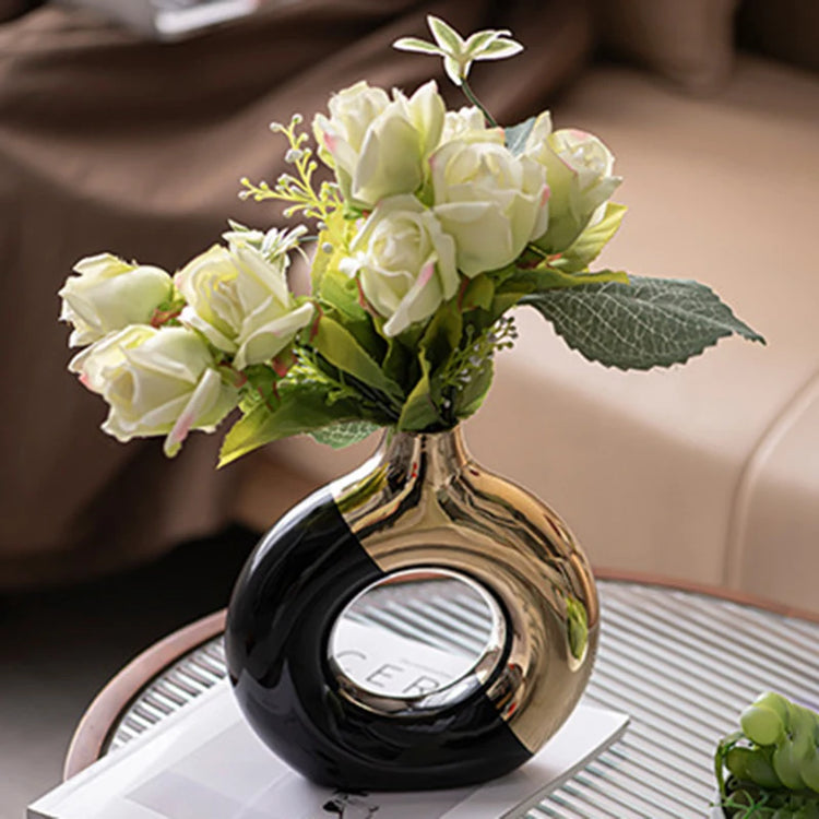 Tidal Vibes Ceramic Flower Vases For Living Room Luxury