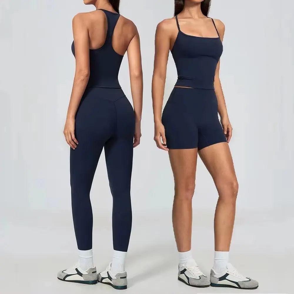 Yoga Set 2 Piece Women Sportswear Suit Outfit Fitness Tank Top Leggings Set Running Workout Tracksuit Gym Clothing Athletic Wear