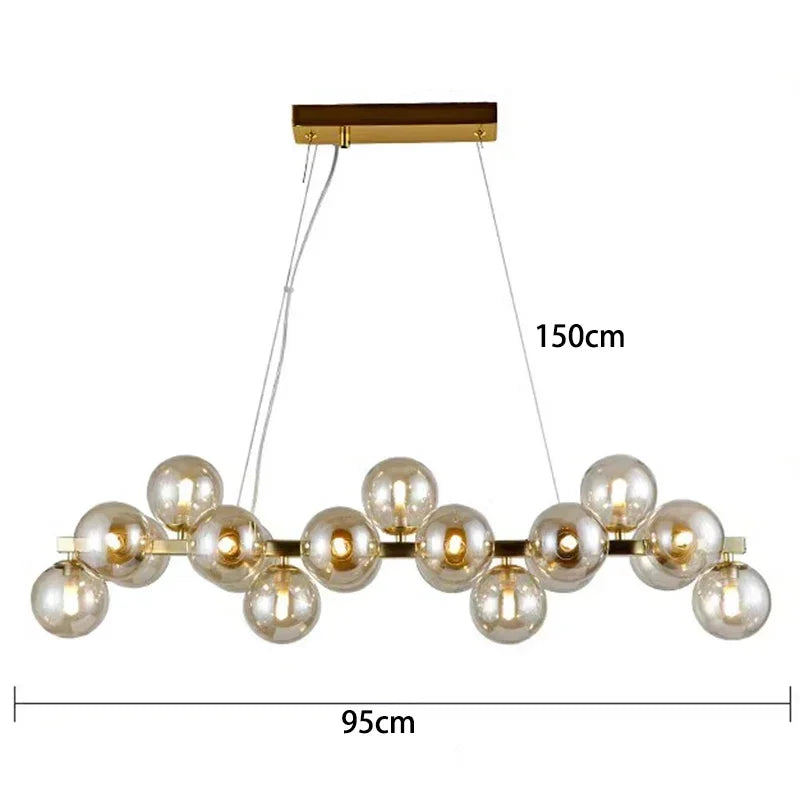 Tidal Vibes Modern Glass LED Pendant Light Indoor