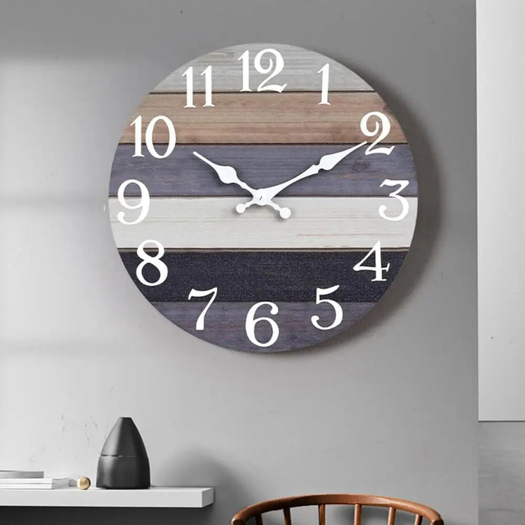 Tidal Vibes wooden-wall-clock-number-wall-clock-vintage-rustic-wood-wall-clock