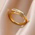 Tidal Vibes Gold Heart Stainless Steel Ring Women