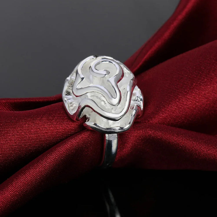 Tidal Vibes 925 Silver Rose Flower Jewelry Set Women