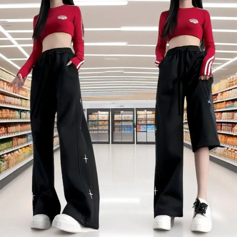 Tidal Vibes wide-leg-trousers-for-women-spring-summer-loose-thin-style