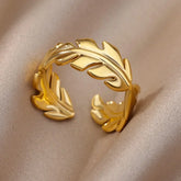 Tidal Vibes Gold Heart Stainless Steel Ring Women