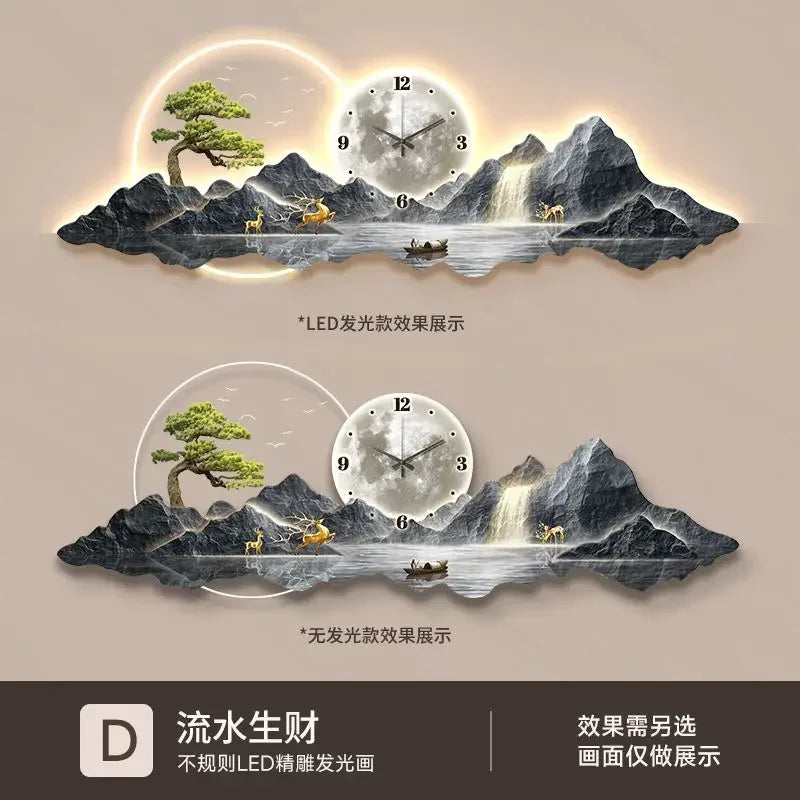 Tidal Vibes nordic-wall-clock-in-the-living-room-led-wall-corner-clock