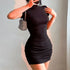 Tidal Vibes sexy-tight-half-high-collar-pleated-waist-mini-dress-spicy-girls