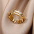Tidal Vibes Gold Heart Stainless Steel Ring Women