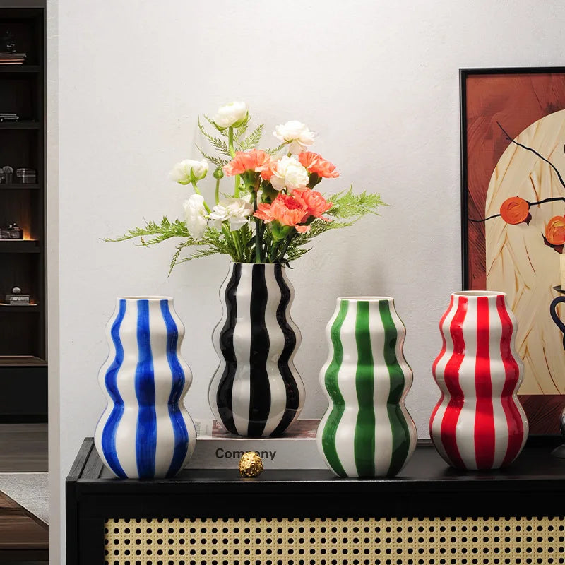 Tidal Vibes modern-niche-minimalist-striped-vases-flower-arrangements