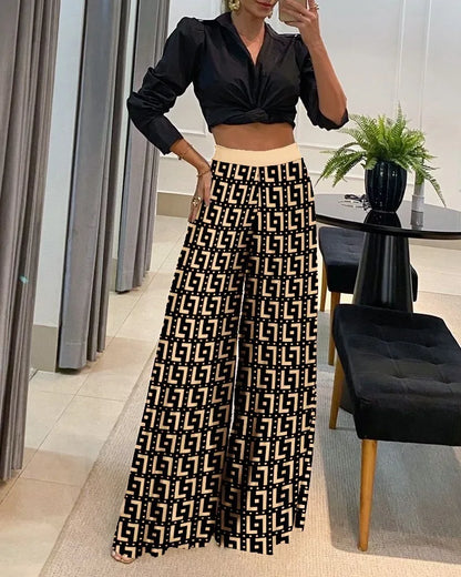 Pants Women High Waist Wide Leg Trousers Printed Loose Long Pant 2023 New  Ladies Casual Fashion Commuter Vacation Party  MsChuh