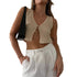 Tidal Vibes crop-top-women-tops-2025-kintted-sweater-vest-solid-women-summer