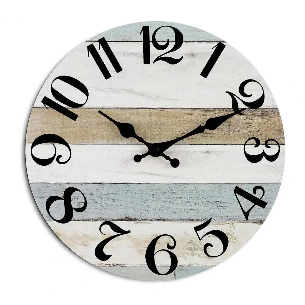 Tidal Vibes wooden-wall-clock-number-wall-clock-vintage-rustic-wood-wall-clock