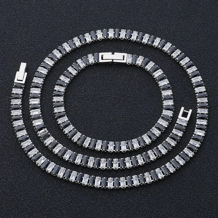Tidal Vibes Tennis Necklace Set Women Girls Zircon