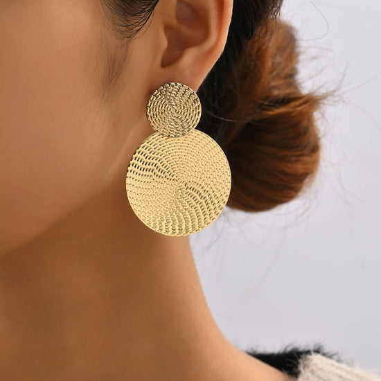 Tidal Vibes Bohemian Geometric Round Earrings Women