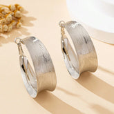 Tidal Vibes Simple Brushed Finish Earrings Women