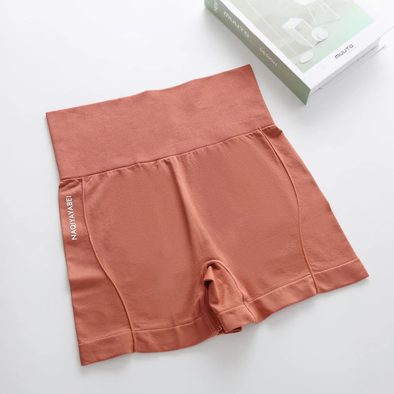 High Waist Sport Shorts Abdominal Contraction Shaping Seamless Fitness Yoga Short Cycling Shorts Safety PantsGym Legging Fitness