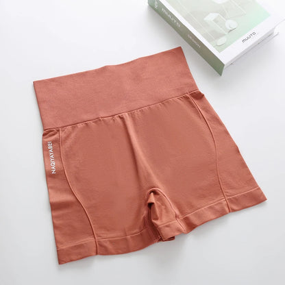 High Waist Sport Shorts Abdominal Contraction Shaping Seamless Fitness Yoga Short Cycling Shorts Safety PantsGym Legging Fitness