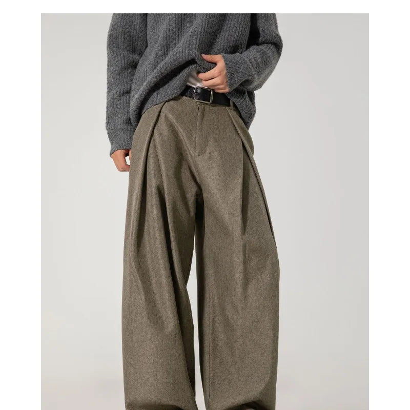 Tidal Vibes mens-wide-leg-trousers-high-waist-pleated-casual-pants