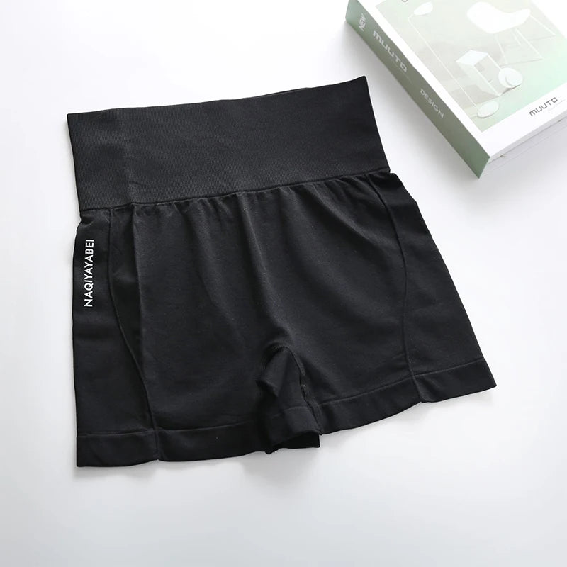 High Waist Sport Shorts Abdominal Contraction Shaping Seamless Fitness Yoga Short Cycling Shorts Safety PantsGym Legging Fitness