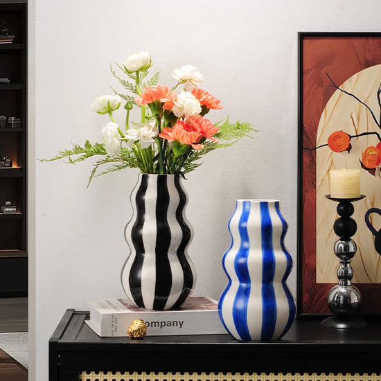 Tidal Vibes modern-niche-minimalist-striped-vases-flower-arrangements
