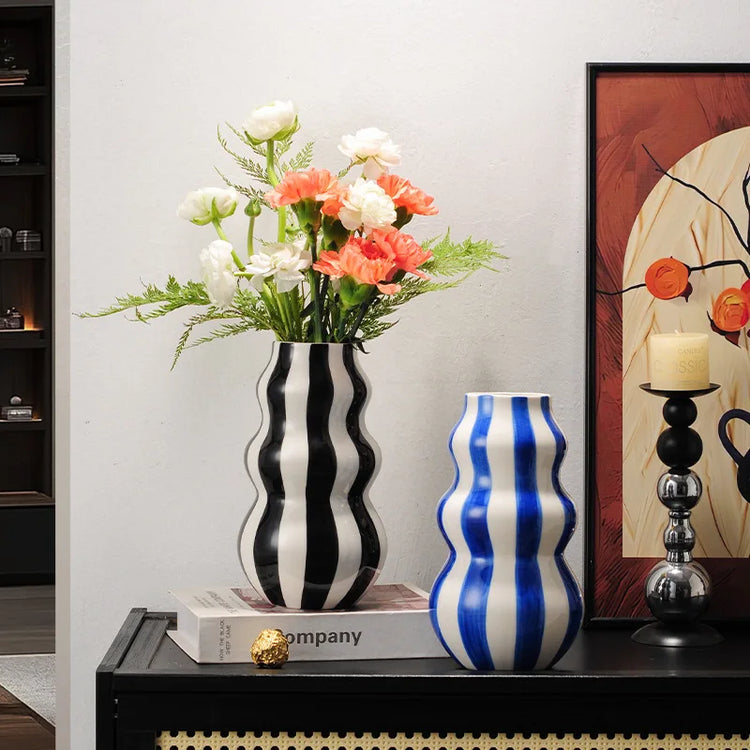 Tidal Vibes modern-niche-minimalist-striped-vases-flower-arrangements