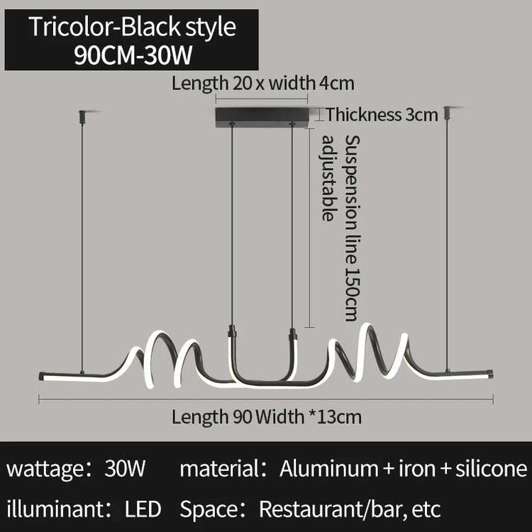 Tidal Vibes pendant-light-black-led-chandelier-modern-minimalist-dinin