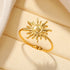 Tidal Vibes Gold Heart Stainless Steel Ring Women
