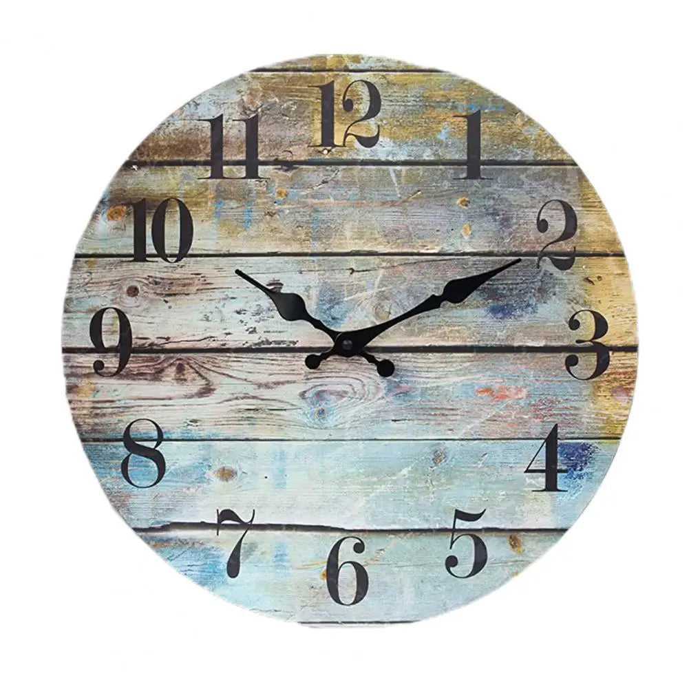 Tidal Vibes wooden-wall-clock-number-wall-clock-vintage-rustic-wood-wall-clock