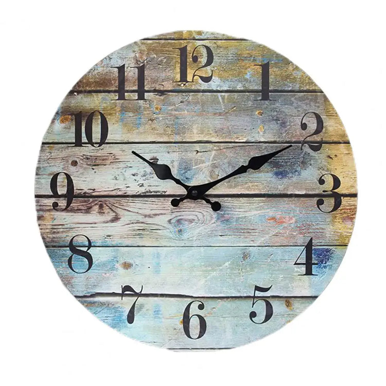 Tidal Vibes wooden-wall-clock-number-wall-clock-vintage-rustic-wood-wall-clock