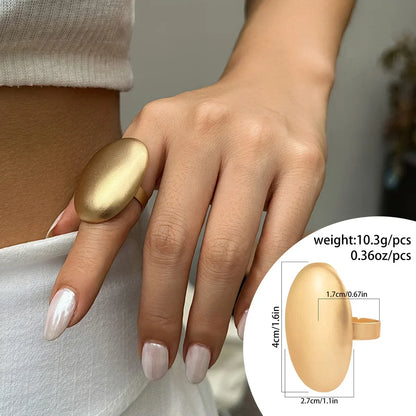 Tidal Vibes irregular-chunky-big-geometric-gold-silver-color-rings-for-women-