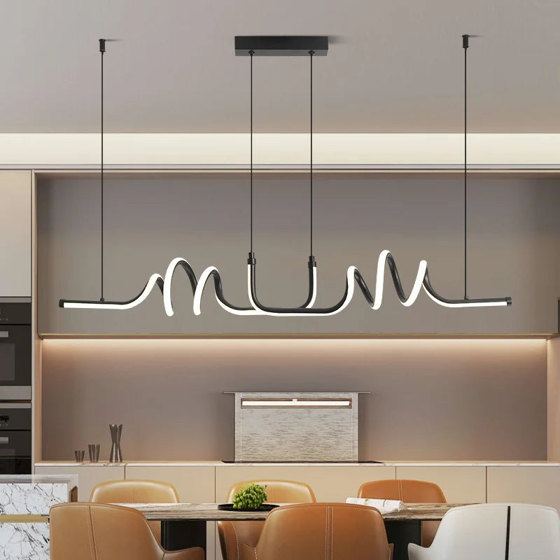 Tidal Vibes pendant-light-black-led-chandelier-modern-minimalist-dinin