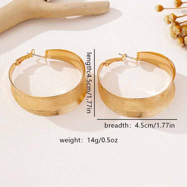 Tidal Vibes Simple Brushed Finish Earrings Women